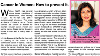 Cancer in Women - How to prevent it